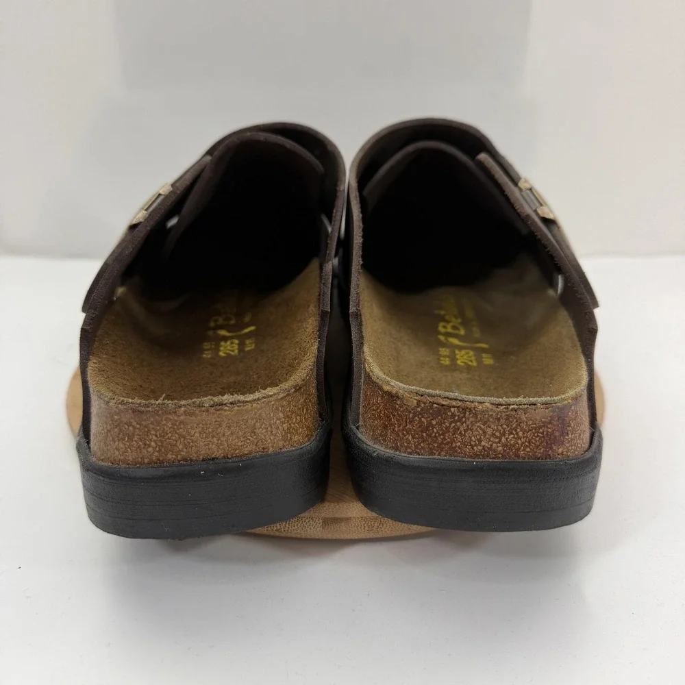 Vintage Birkenstock Betula Charleston Mens 11 Brown Leather Clogs Strap Back